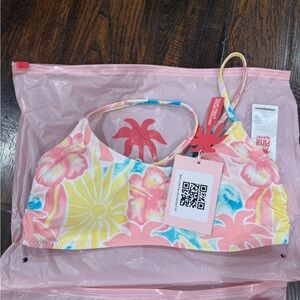 Pink Palm Puff Bikini - XS